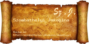 Szombathelyi Jakobina névjegykártya